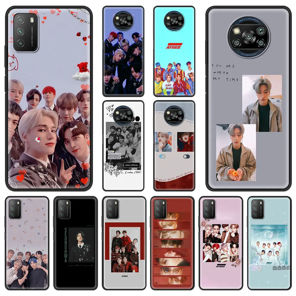 

Ateez Bag For Xiaomi Mi 11 9T Case Shockproof Back Cover For Xiaomi Note 10 10T Pro Lite 5G Silicone Bumper Shell Fundas Coque