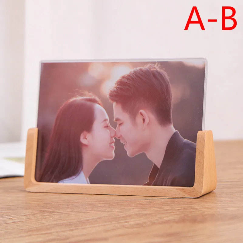 Европейская настольная фоторамка U образной формы из цельной древесины стенд