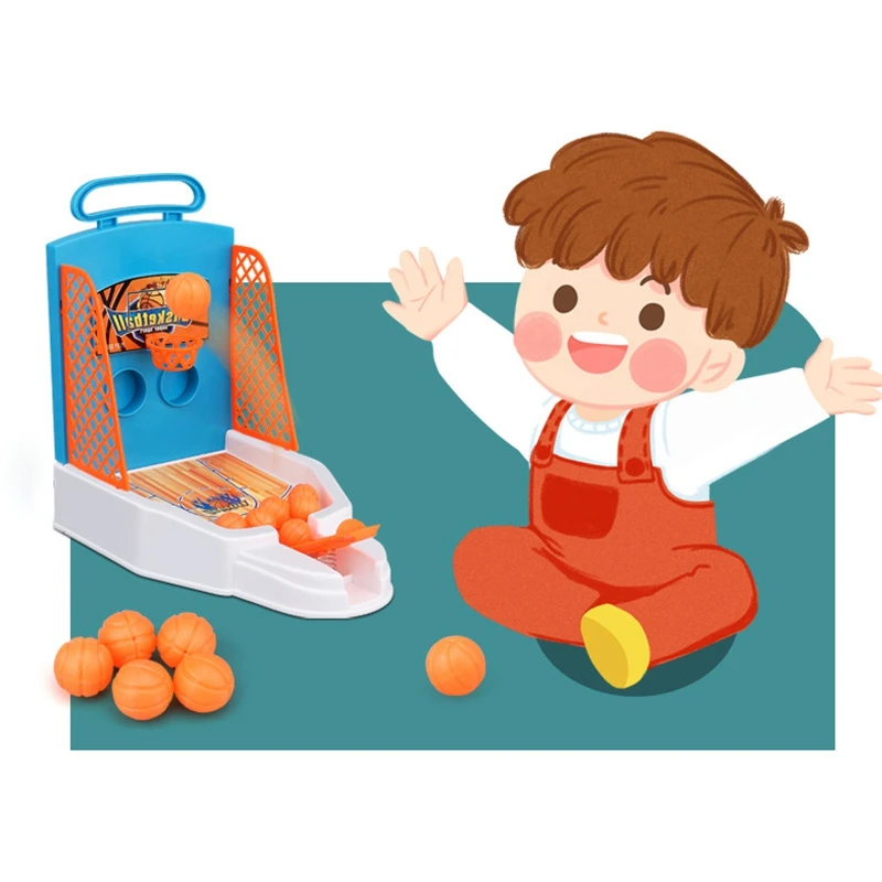 

Mini Desktop Basketball Playing Toys Parent-Child Interaction Sports Finger Projection Basketball Court Game for Kids