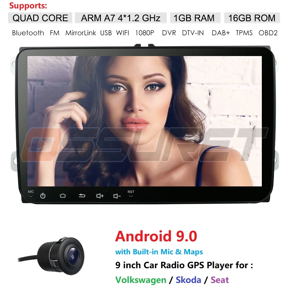 Автомагнитола на Android 9 2 din дюймов 1080P HD BT GPS навигация для VW Passat B6 CC Polo GOLF 5 6 Touran Jetta