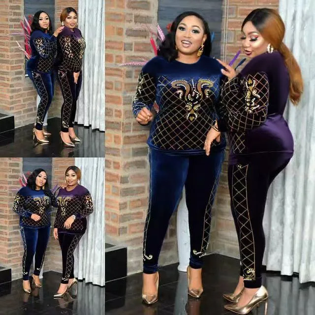 Бархатная африканская женская одежда осень/зима 2021 Африканская Одежда