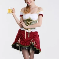 women hot dirndl german beer maid costumes women oktoberfest carnival dress up 3 pieces dirndl skirt doll baby dress lw