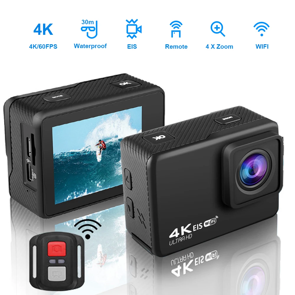 

Underwater Camera for Shooting Video Ultra 4K Action Camera With Remote Control Screen Waterproof Sport Camera Go Sport Pro Hero
