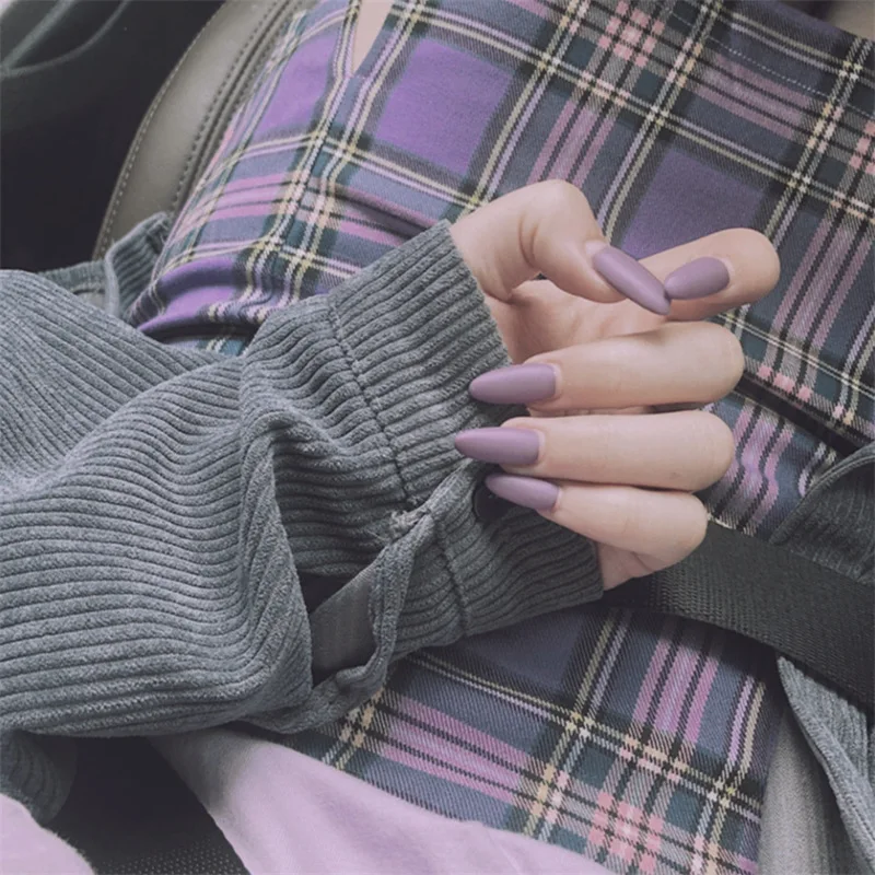 

New Solid Color Matte False Nail Fashion Colorful Women Wearable Fake Nail for Bride Nail with Glue DIY Manicure Nail Art Tools