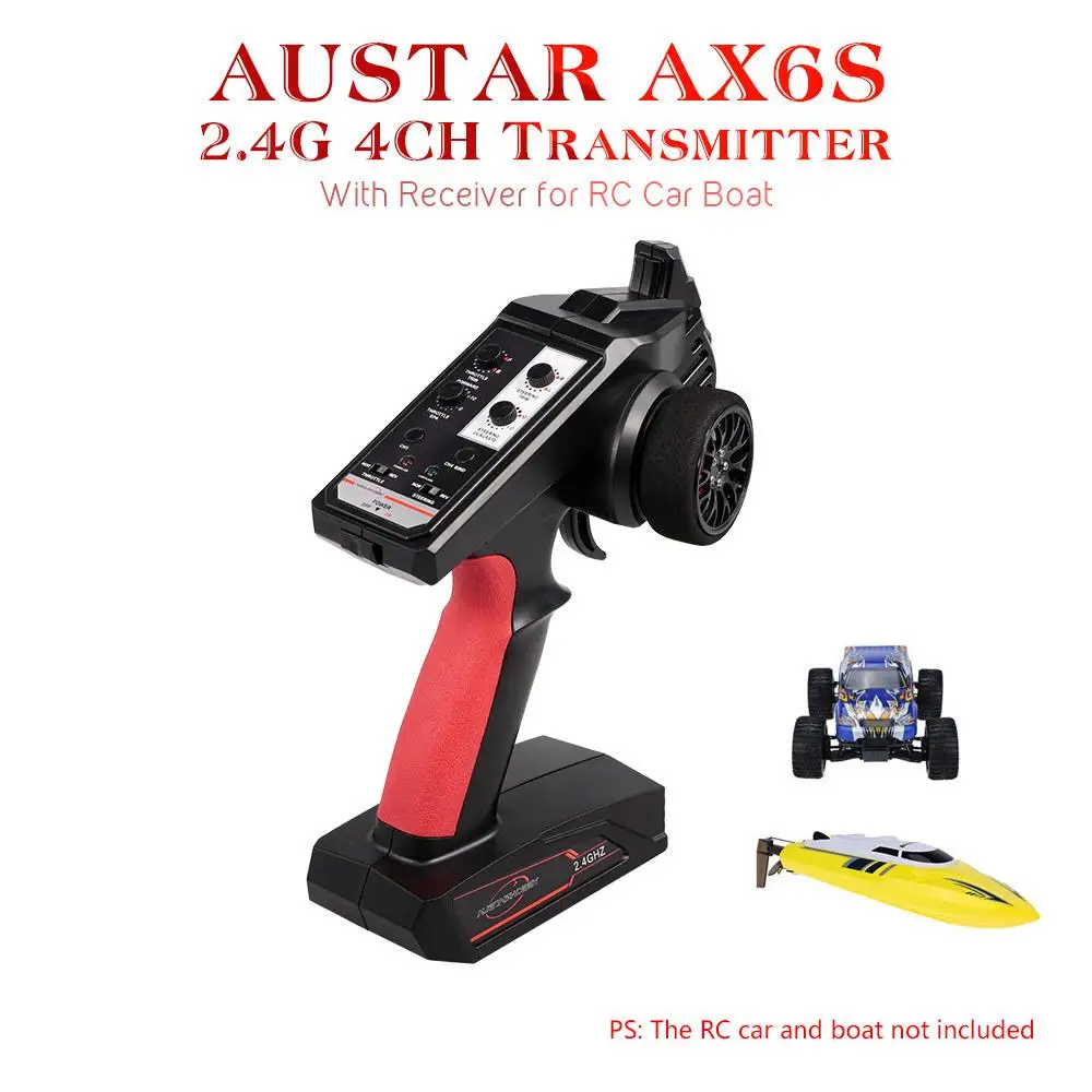 

AUSTAR AX6S 2.4G 4CH Transmitter Radio Remote Control with Receiver for Rc Car Boat