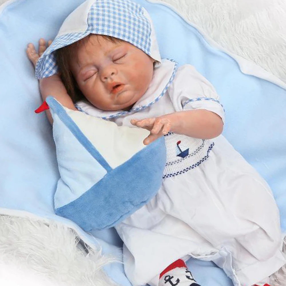 Кукла reborn NPK 20 дюймов силиконовая мягкая на ощупь милый настоящий вид menino bonecas