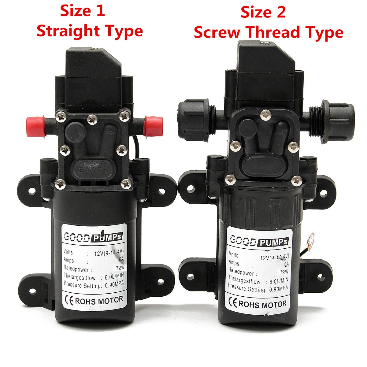 Мембранный Водяной насос высокого давления постоянного тока 12 В 130psi 6 л/мин