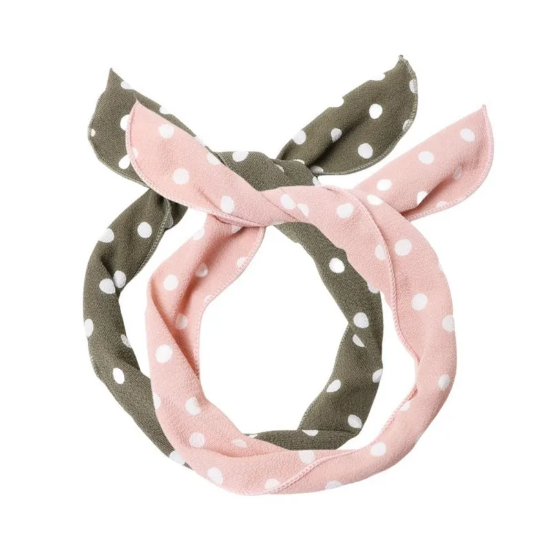 

Girl Simple Wave Point Headband Autumn New Hair Band Paris Beads To Wash Face Headwear Four colors available