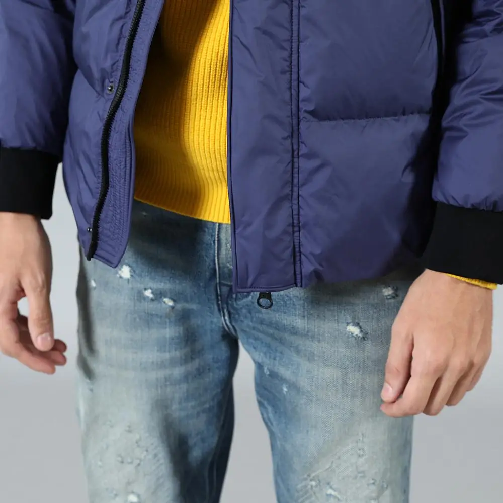 SIMWOOD 2019 Зимние новые мужские пуховики модные шорты куртка с высоким воротом