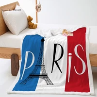 eiffel tower sherpa blanket 3d print colorful famous sign thicken blanket for bedroom throw blanket nap office weighted blanket