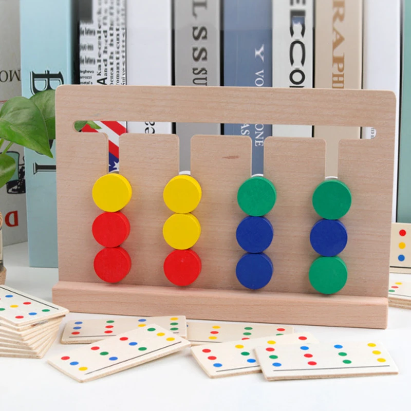 

Игрушка Монтессори, цветная форма, познавательная двусторонняя игра, логическая тренировка для детей, деревянные обучающие игрушки для дет...