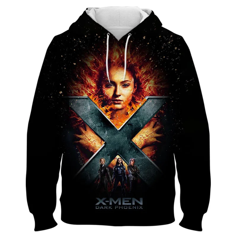 

2021 new 3D print X-Men Dark Phoenix hoodie film peripheral printing casual hooded sweatshirt men's street fashion Kids clothes