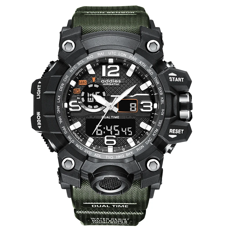 

ADDIES Watches Men Military Sports Watches Big Dial Analog Digital Quartz Wristwatches Reloj Hombre Relogio Masculino Esportivo