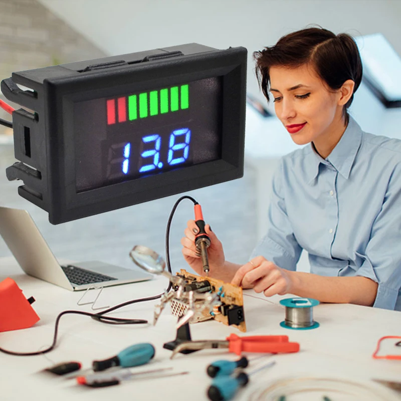 Светодиодный индикатор уровня заряда свинцово кислотной батареи 12 В|Тестеры