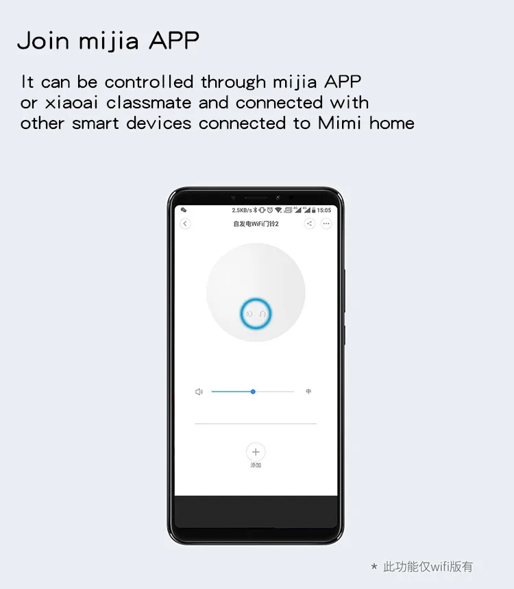 Xiaomi беспроводной дверной звонок автономный без батареи Водонепроницаемый дистанционный дверной звонок умный дверной звонок домашний рингстоун тембр открытый