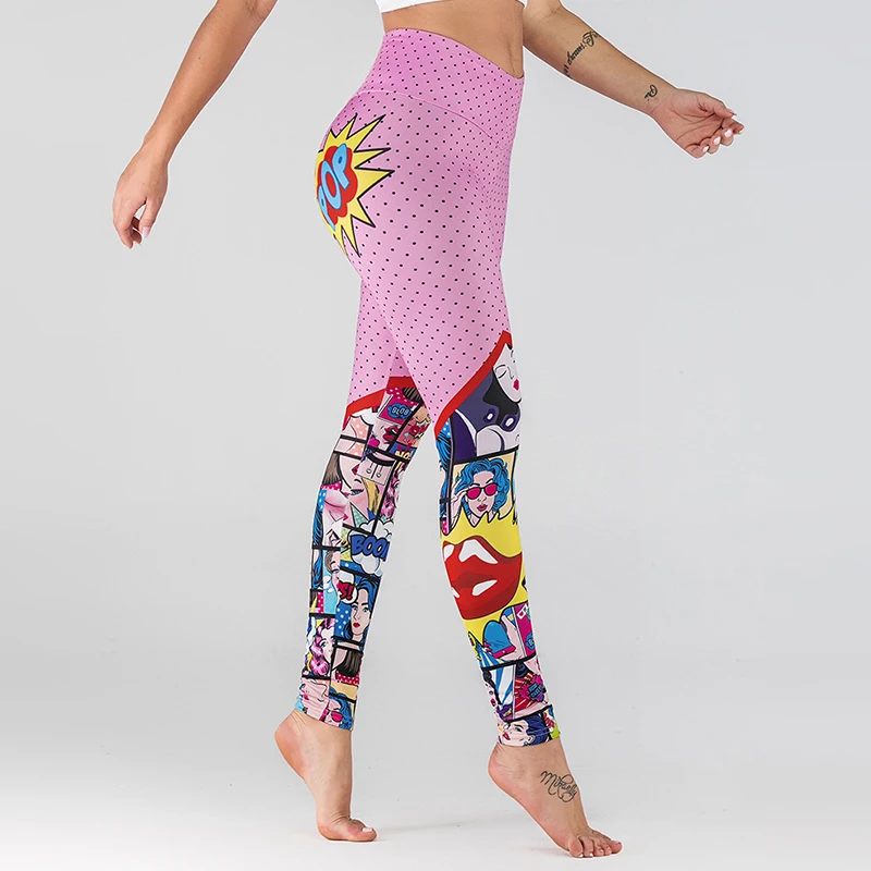 Women Yoga Pants Printing High Waist Gym Sport Leggings Running Tights Skinny Joggers Tight Trouser Pencil Leggins | Спорт и