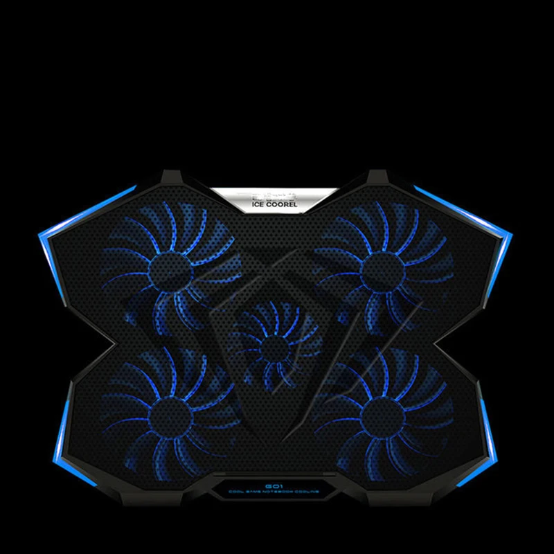 Охлаждающая подставка для ноутбука с 5 вентиляторами регулируемая macbook air/pro 12 13 14