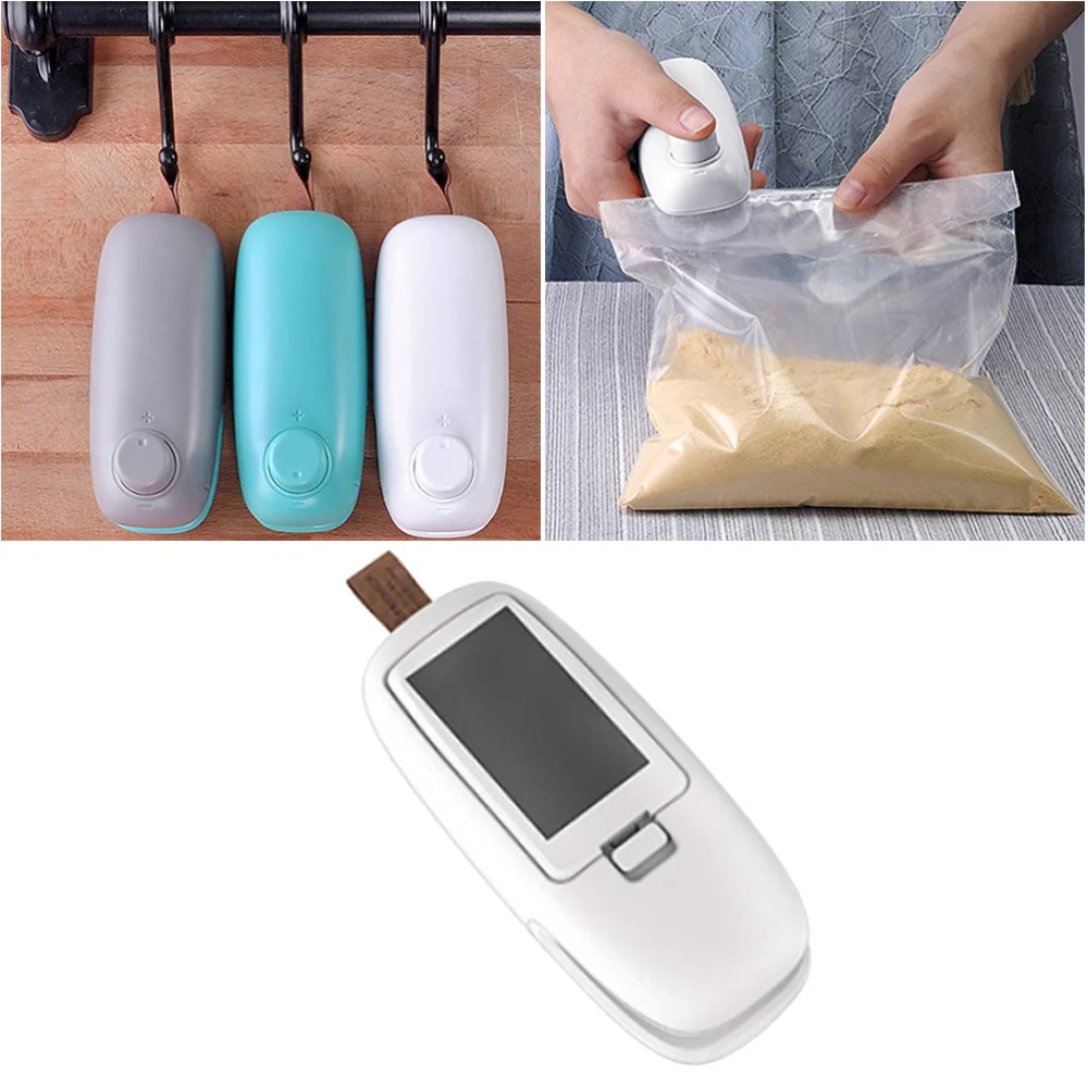 

Bag Sealing Machine Mini Porable Manual Hand Press Food Packing Bag Sealer for Food Savers Storage (Random Color, Battery)
