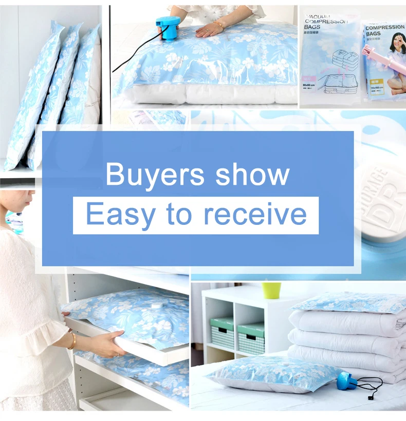 Вакуумный сжатый мешок для хранения одежды сумка с клапанной каймой складной