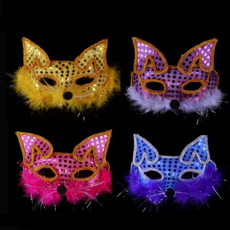 

Милая маска для лица кошки в горошек, с блестками и перьями, маски для мяча, для дня рождения, маскарада, вечеринки, бара, фестиваля, Хэллоуина...