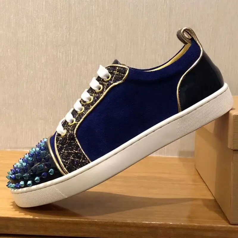 Размера плюс человек с заклепками в стиле панк Модные женские туфли-лодочки без