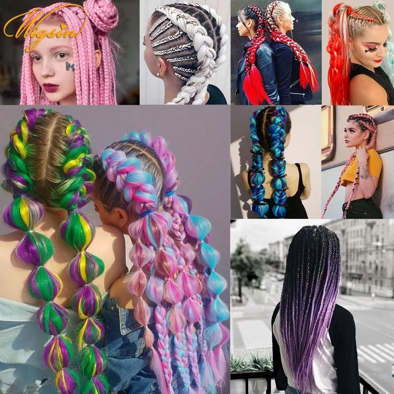 WIGSIN синтетические косы Джамбо удлинитель волос 24 дюйма коробка вытянутые Омбре