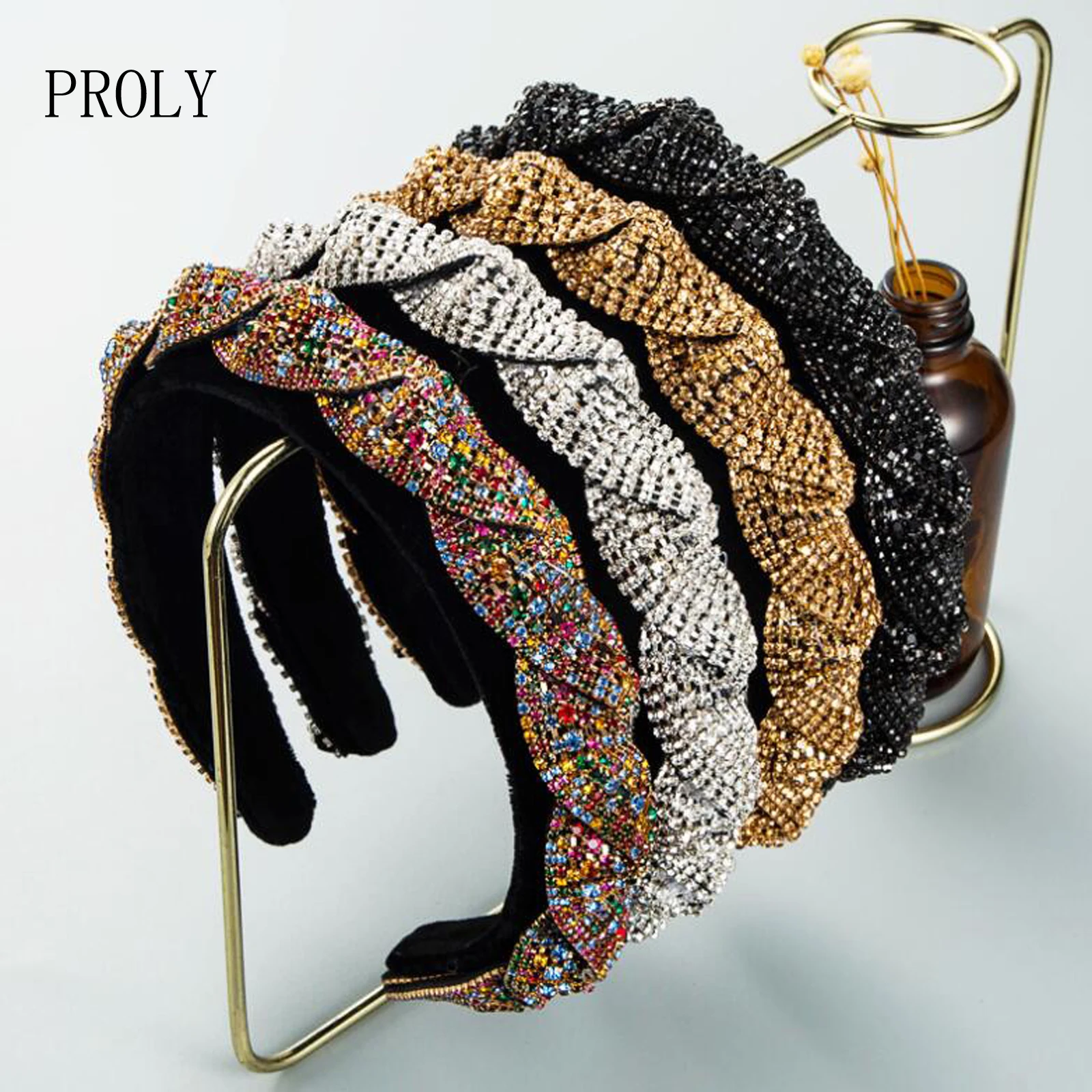 Женская повязка на голову с кристаллами