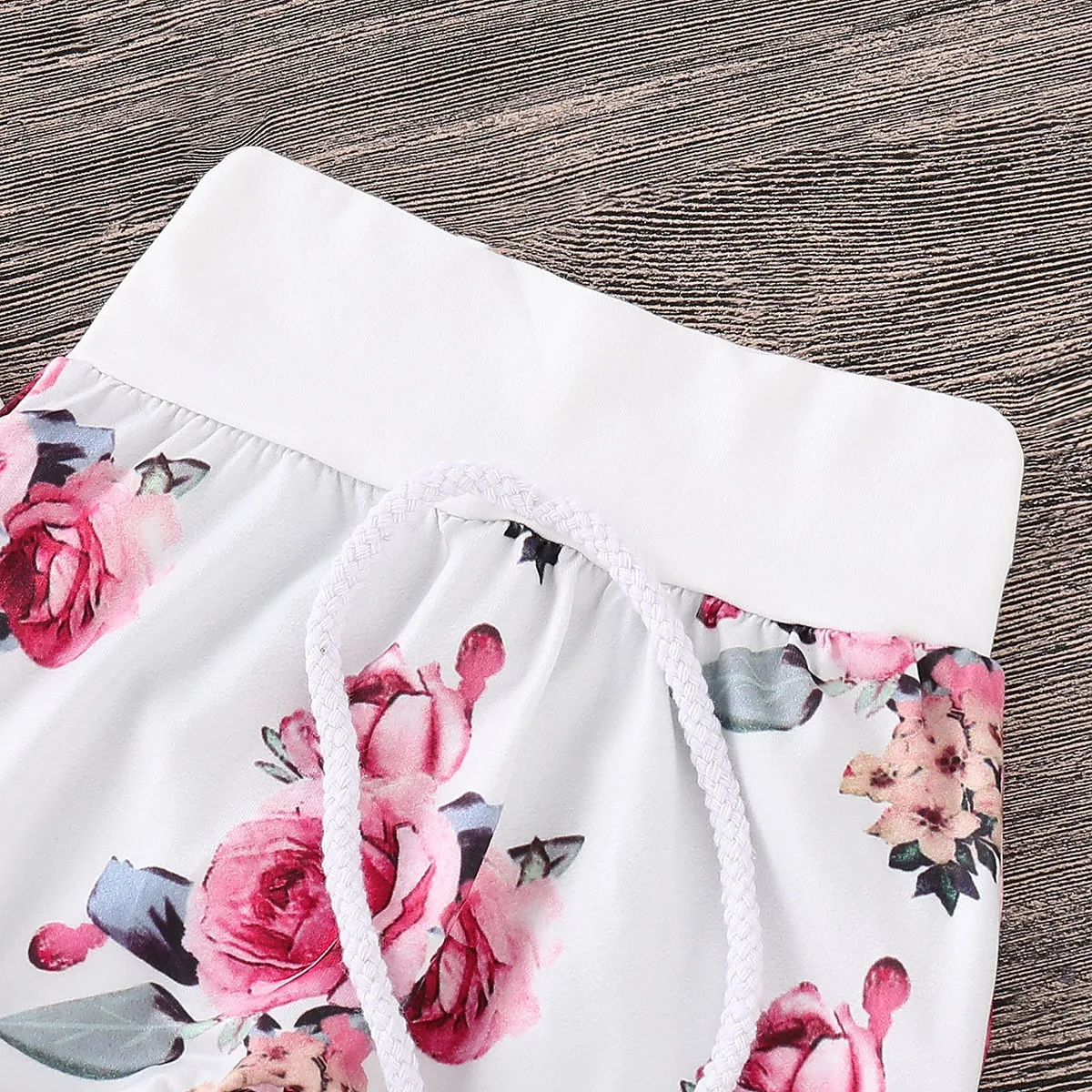 

3Pcs Trendy Baby Clothes Set Flower Long Sleeves Tshirt+Pants Set for Baby Newborn