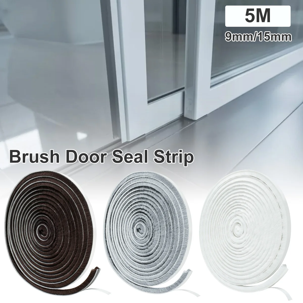 5M Door Weather Stripping Wind-proof Brush Strip For Home Window Sound Insulation Gasket dusting sealing tape | Обустройство дома
