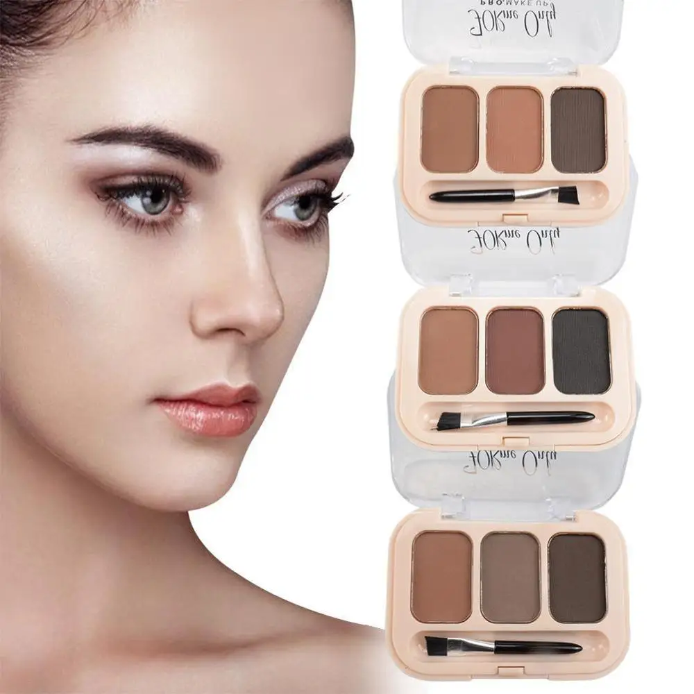 3 цвета для увеличения бровей водостойкая пудра пигментная палитра макияж глаз