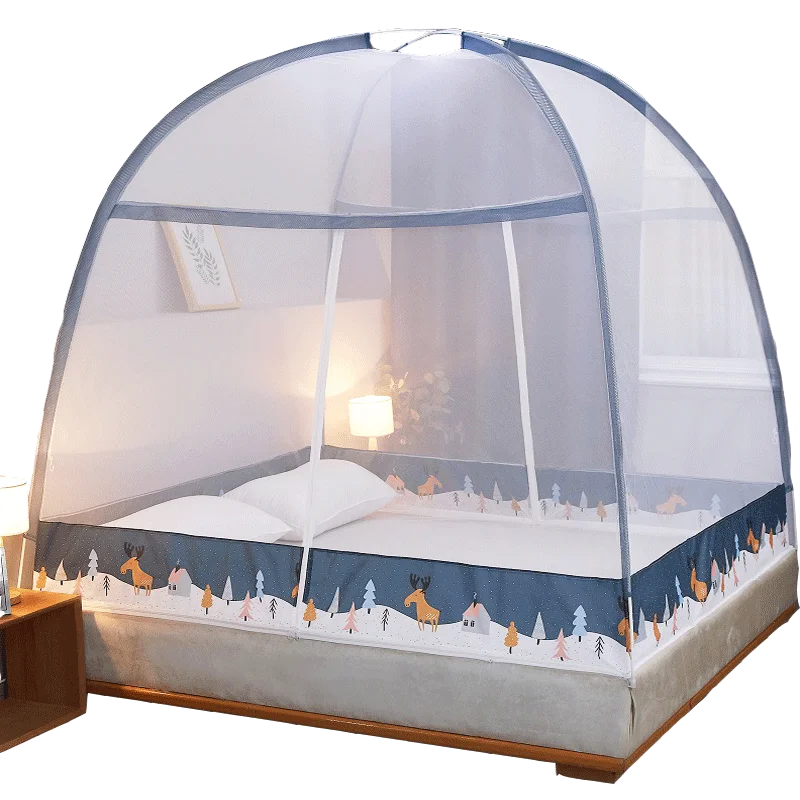 Single/Twin/Queen Foldable Simple Bedroom Mosquito Net Bed Zipper Double Door Opening Decor Home Textile | Дом и сад