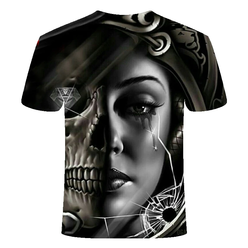 2018 NEW 3d skull poker funny t shirts Men HOT Brand Mens Casual 3D Printed T shirt Clothes tshirt summer top Asian size | Мужская