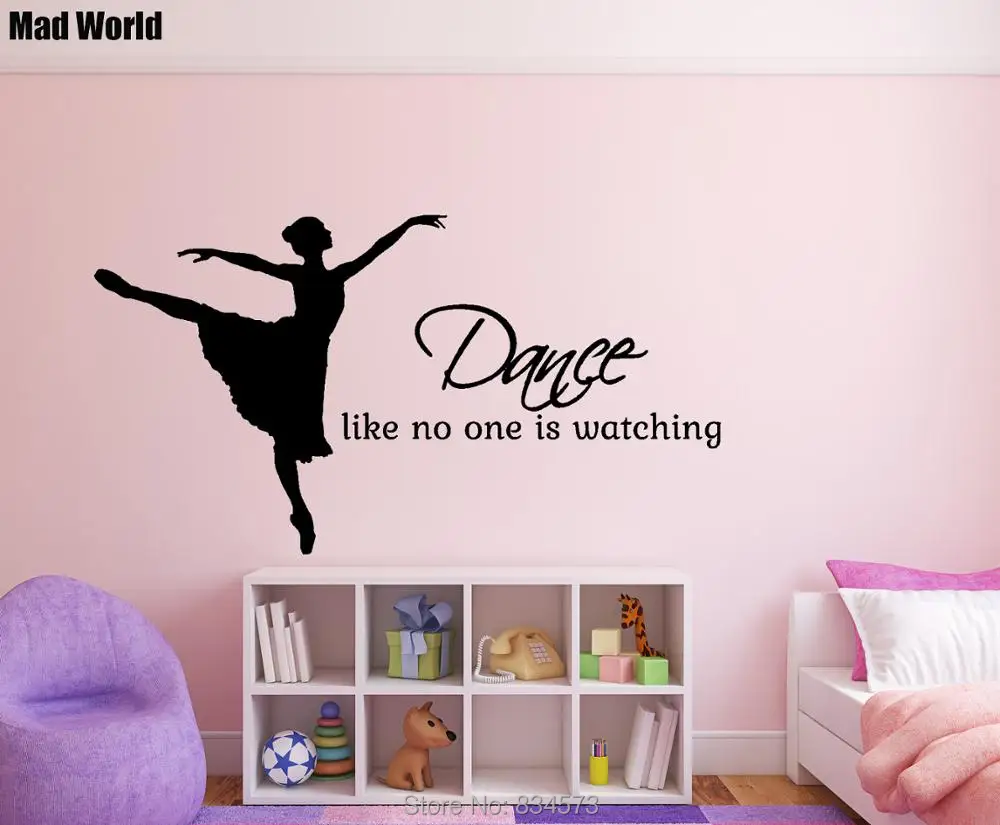 

Балерина Танцующая, как никто не смотрит, настенные художественные наклейки, настенные наклейки, украшения для дома «сделай сам», съемные д...