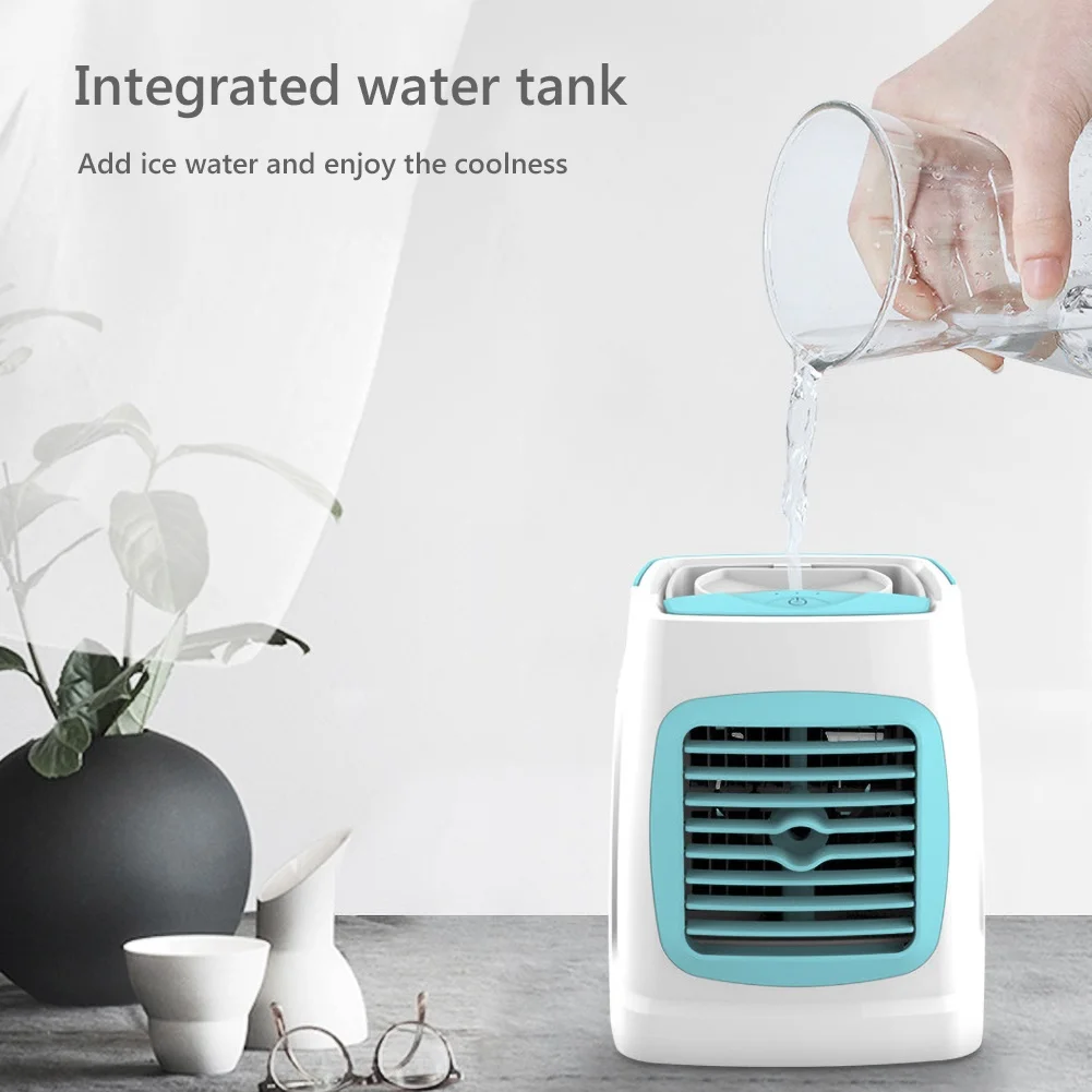 C201 Mini Portable Cooling Fan USB LED Air Cooler Humidifier for Home Office Humidification Refrigeration | Автомобили и