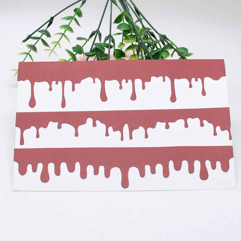 

KLJUYP Dripping Slimline Border Metal Cutting Dies Scrapbook Paper Craft Decoration dies scrapbooking