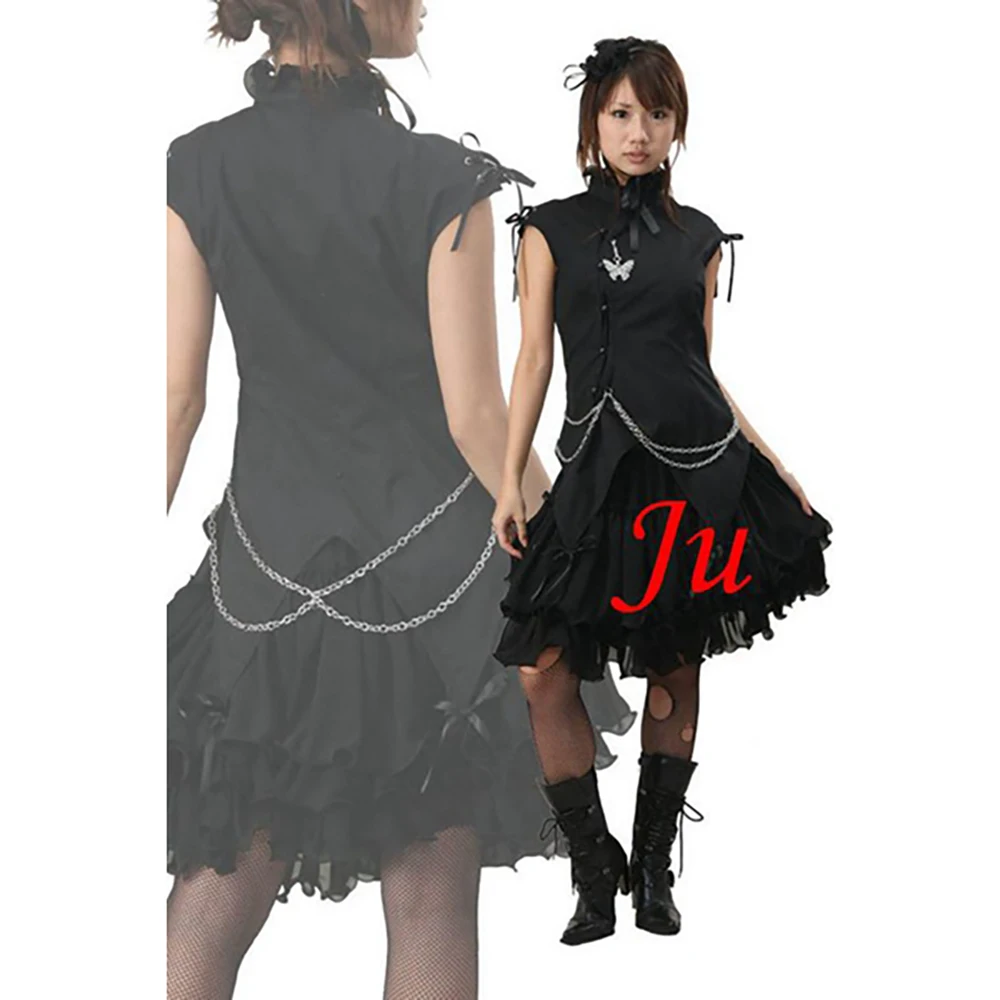 

fondcosplay tripp Fashion Hiphop Lolita Punk Fashion black cotton Dress Outfit Cosplay Costume Tailor-made[CK543]