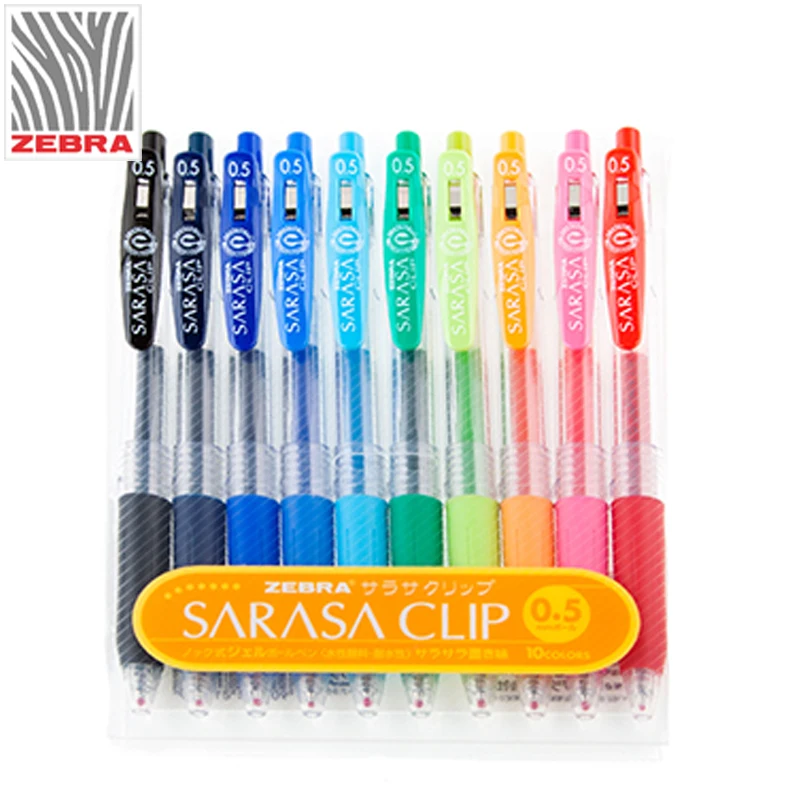 Zebra JJ15 SARASA клип пресс красочная нейтральная ручка гелевая чернильная ручка письменная ручка 0,5 мм Япония 10 цветов Набор