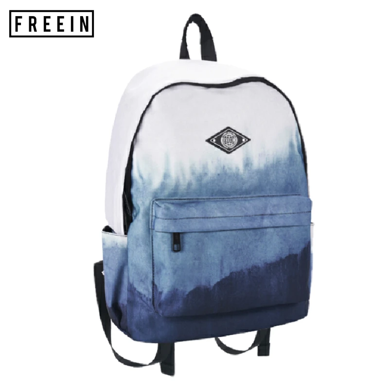 

FREEIN Fashion Trend Tie-dye Art Dark Blue Gradient Women Backpack for Men Unisex Designer Outdoor Sports Waterproof Summer New