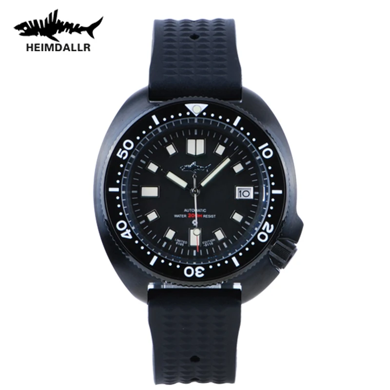 

Японские автоматические механические часы Heimdallr NH35A, мужские черные наручные часы PVD с сапфировым стеклом 200 м, 316L