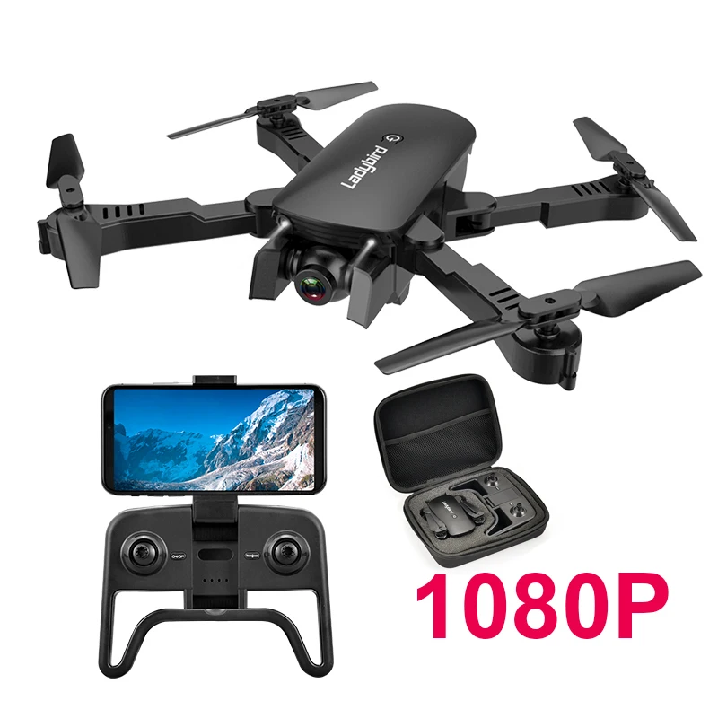 Black1080P with Case R8 Дрон 4K HD камера Радиоуправляемый квадрокоптер двойная камера оптический поток Hover умный Дрон Радиоуправляемый вертолет профессиональная камера VS E58 - Цвет: Black1080P with Case