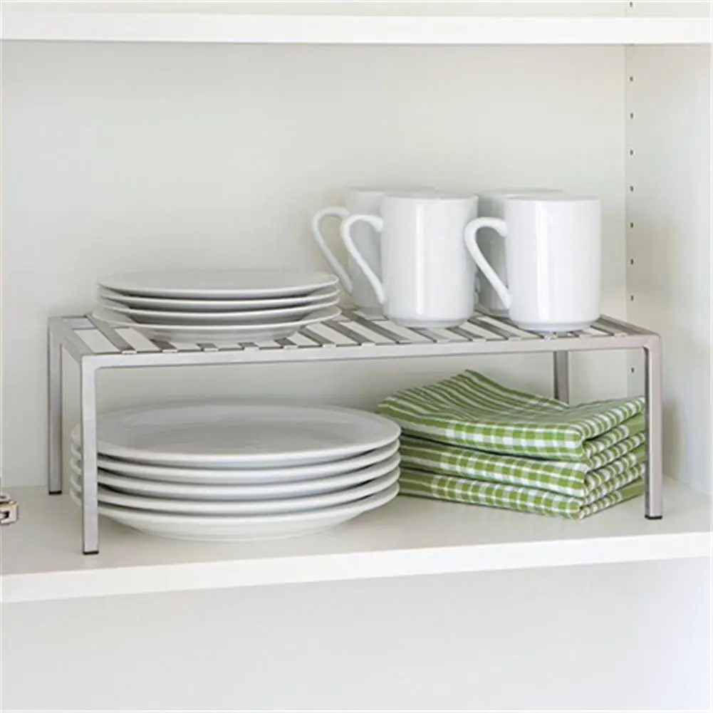 Выдвижной кухонный стеллаж для хранения чаши кастрюли шкаф полка расширяемая