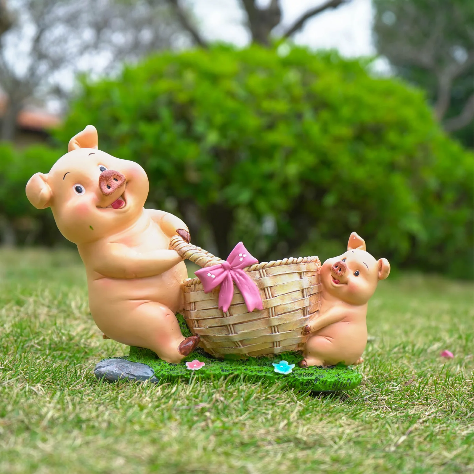 

Animal Flower Pot With Drainage Hole For Planting Succulents Garden Flowers Pig Resin Plants Vase Home Decor Garden Ornament