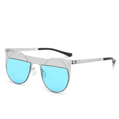 

Openwork Cat's Eye Sunglasses For Women Metal Frame Sunglasses Personality Street Photography Europe And America 2021 New Trend