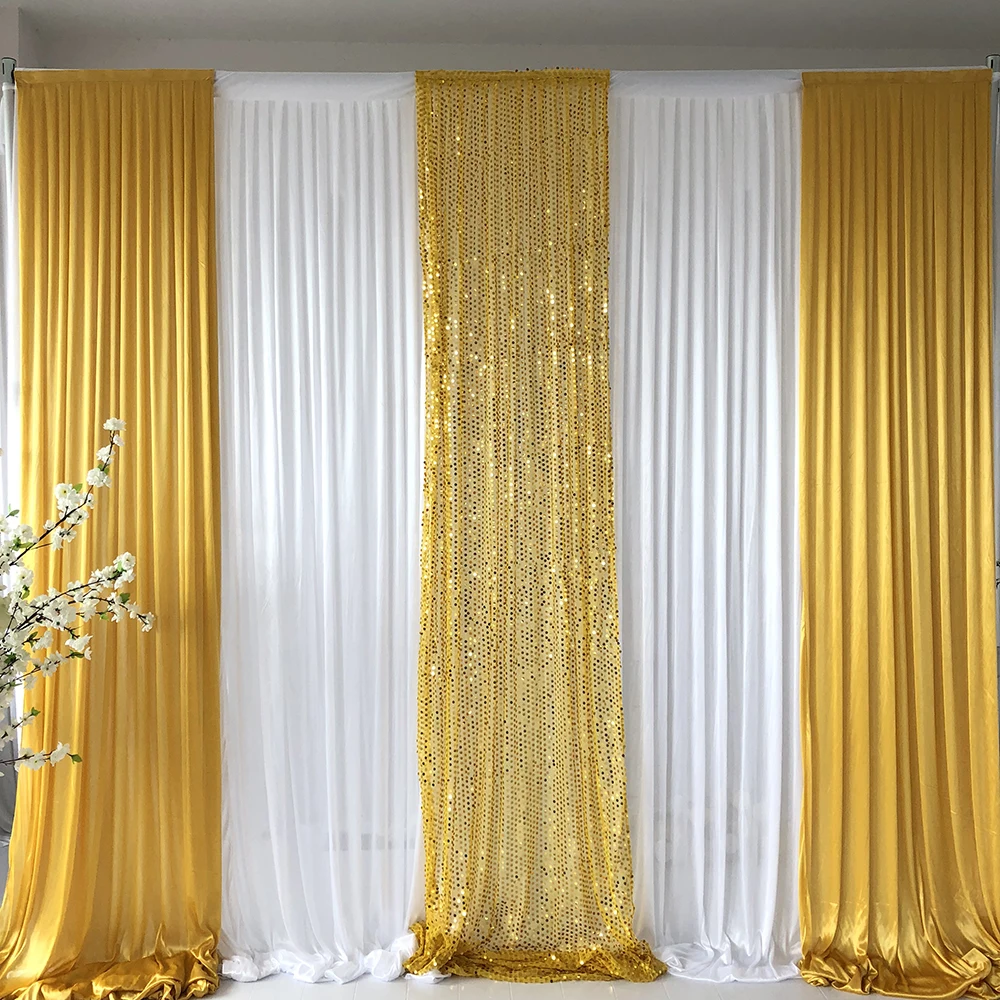 Фотофон горячая распродажа 3 м Hx мВт белый занавес с золотом из ледяного шелка