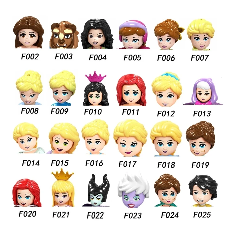 

Building Blocks Famous Movie Princess Action Minifigures Girl Educational Bricks Toys For Kids F002-F025