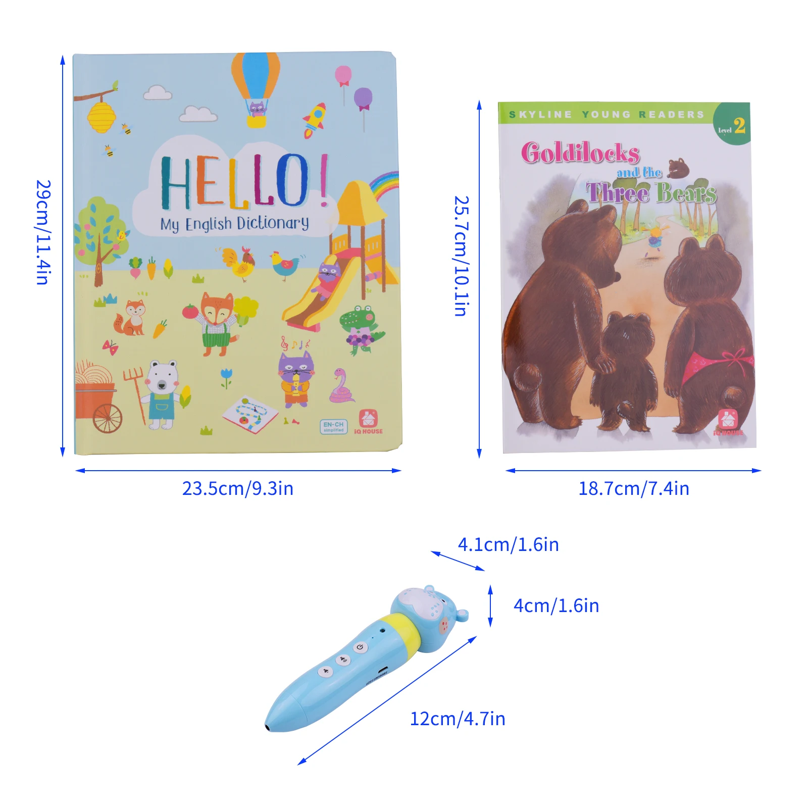 

Audio Pen Set Intelligent Reading Pen Early Education with Vocabulary Books/ Recording Book/ Function Cards for Kids Toddlers
