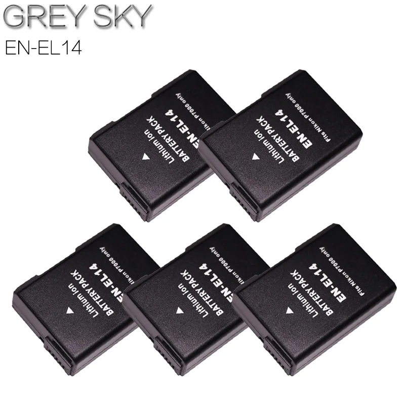 5 battery 2 шт. EN-EL14 EN-EL14a ENEL14 RU EL14 EL14a Батарея+ ЖК-дисплей USB Dual Зарядное устройство для Nikon D3100 D3200 D3300 D5100 D5200 D5300 P7000 - Цвет: 5 battery