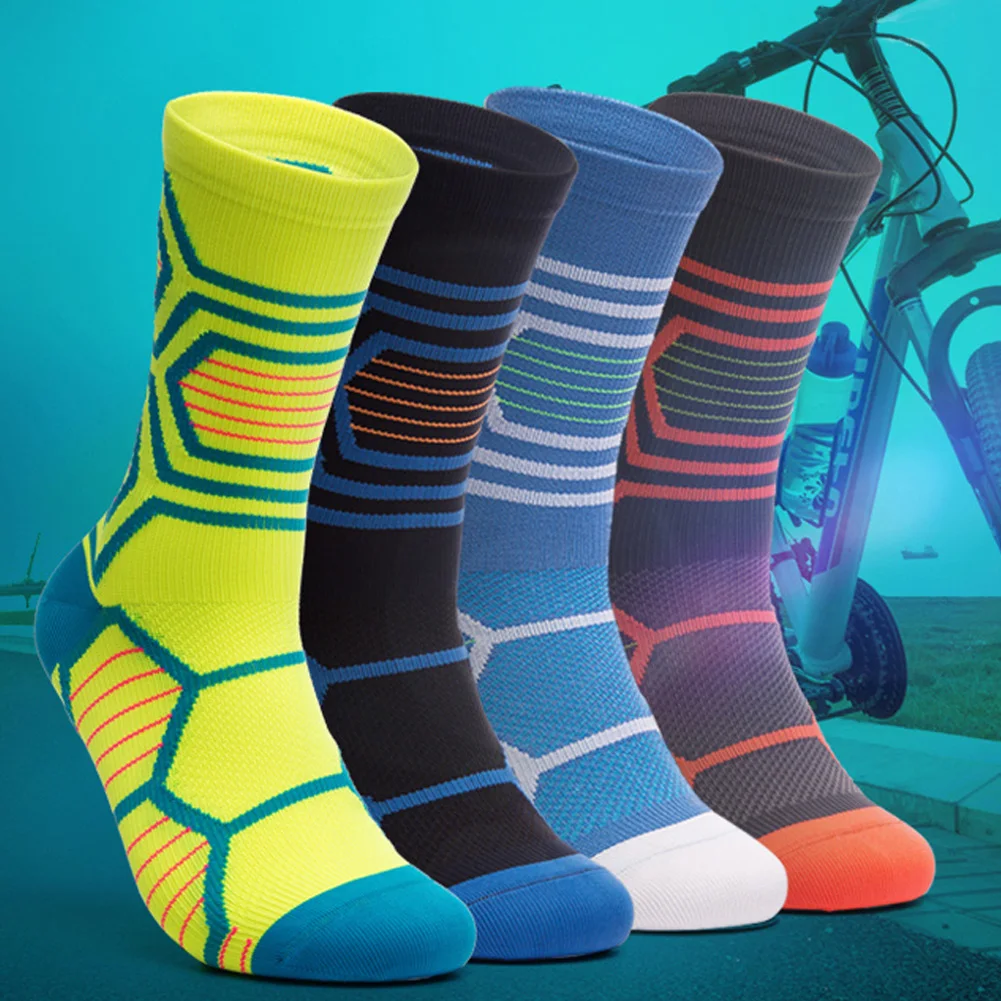 

1 Pair Unisex Cycling Socks Breathable Shock Absorption Toe Protective for Sports TC21