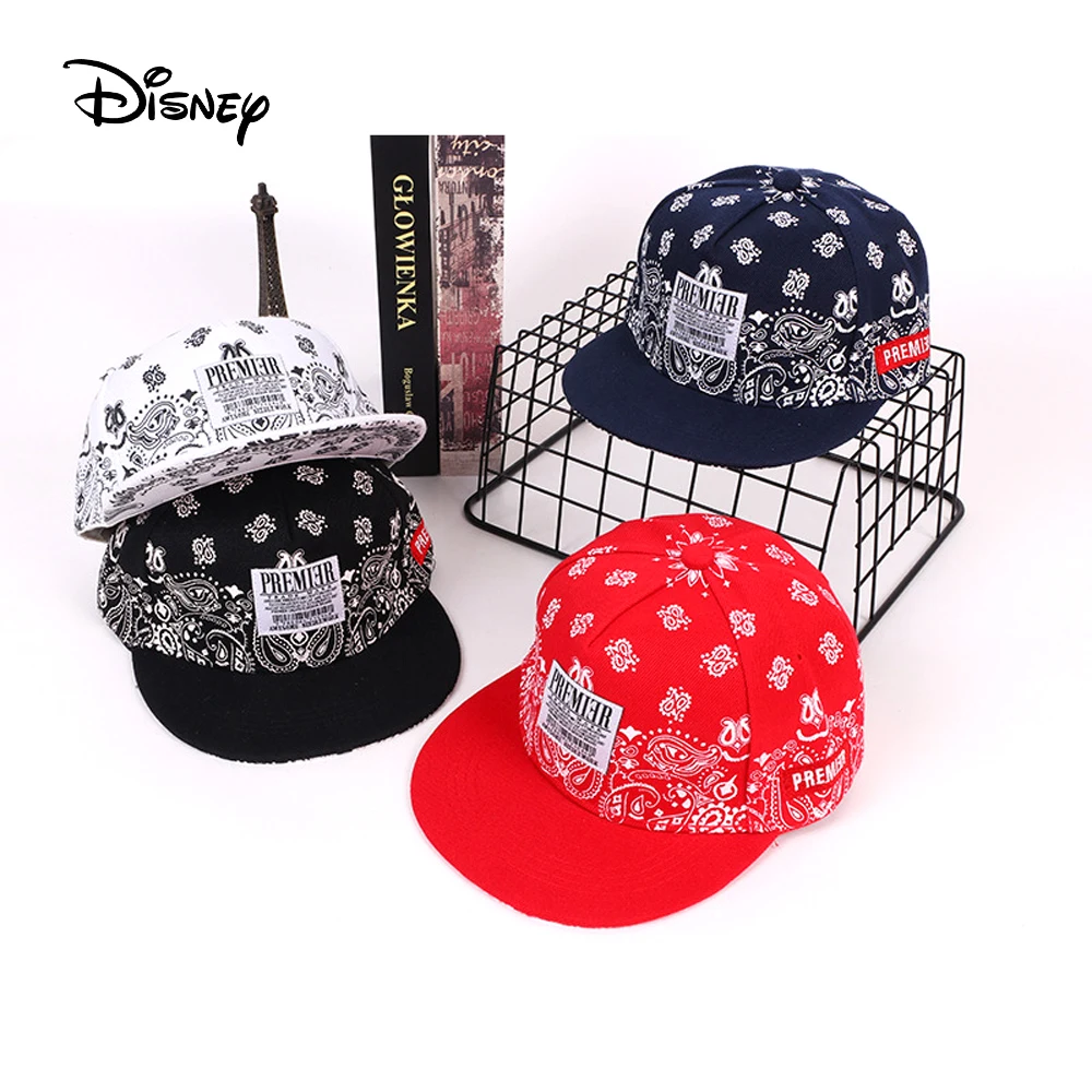 

Fashionable Hip Hop Hat Children's Hip Hop Baseball Cap Summer Black Red Printing Totem Flat Brim Hip Hop Sun Hat Tide