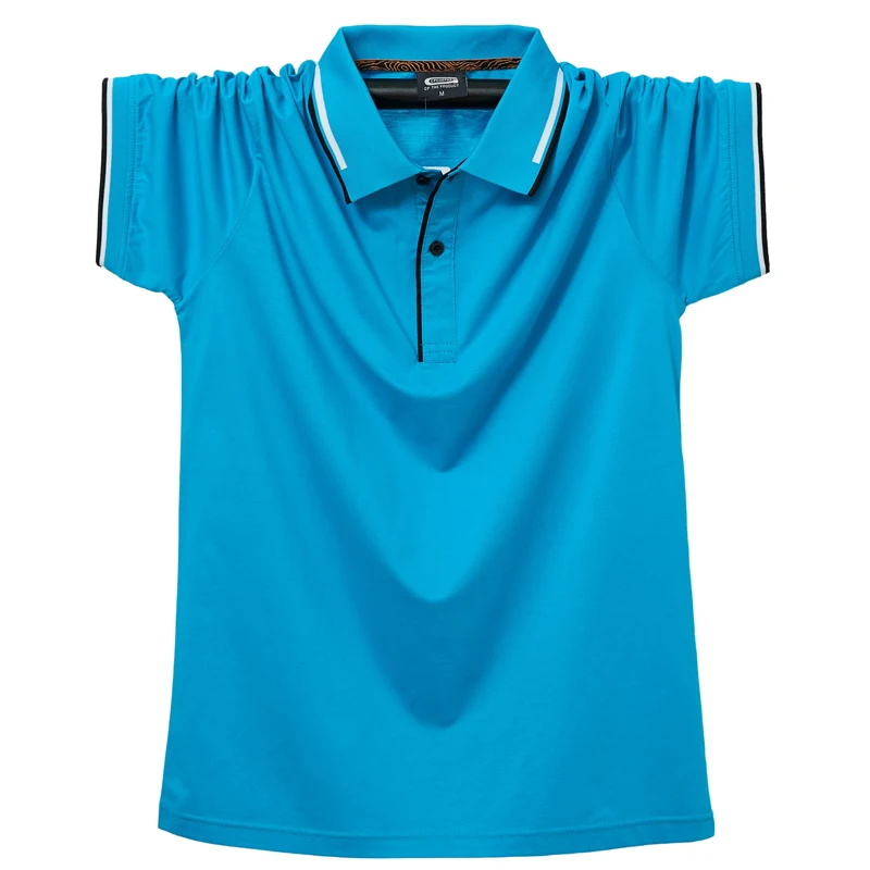 Повседневный Топ размера плюс 6XL 5XL XXXXL Мужская рубашка-поло с коротким рукавом
